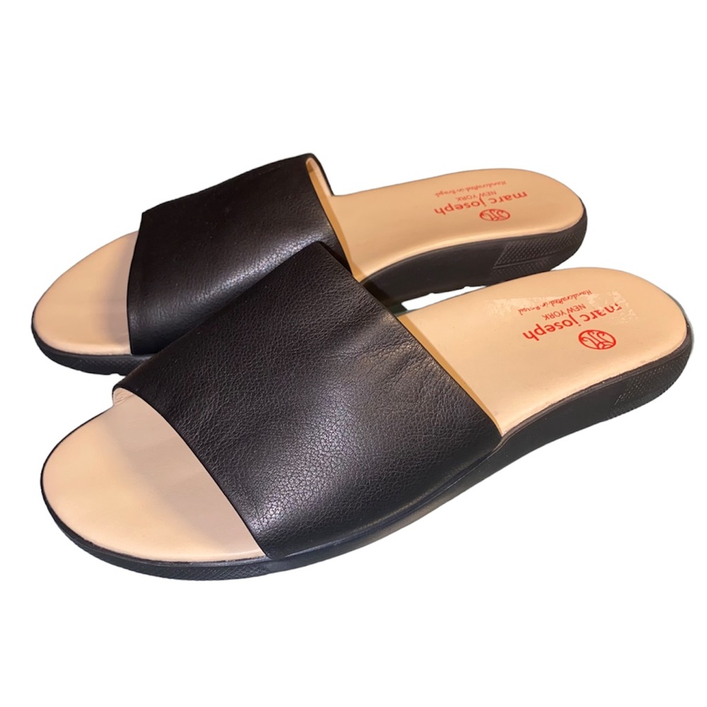 Marc Joseph Elizabeth Leather Black Sandals Size 7